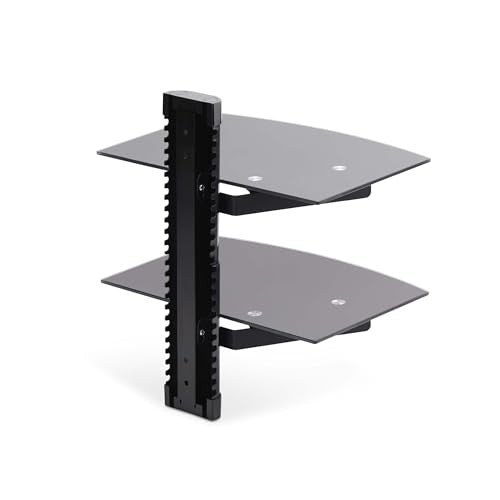 Dual Floating Wall-Mounted AV Shelves