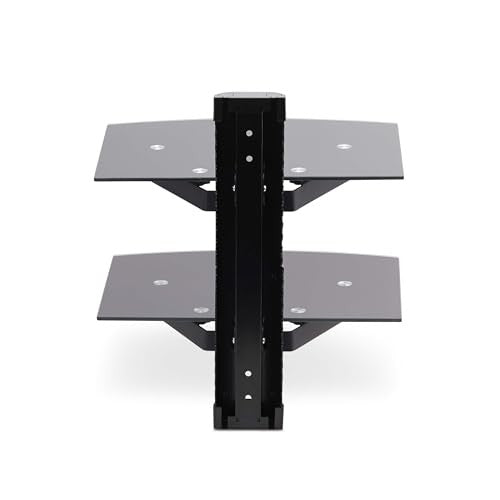 Dual Floating Wall-Mounted AV Shelves