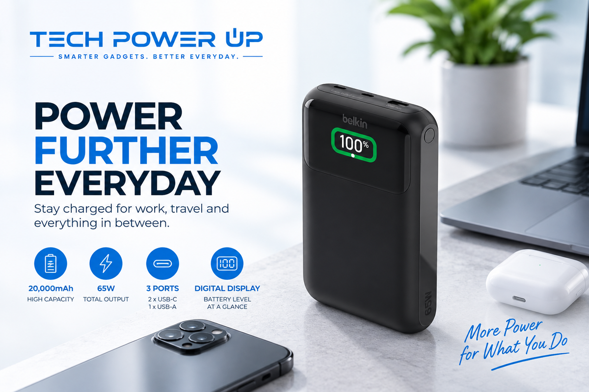 Belkin BoostCharge Pro 20,000mAh Power Bank with 65W Output