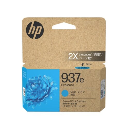 HP 937e EvoMore Cyan Original Ink Cartridge (4S6W5NA)