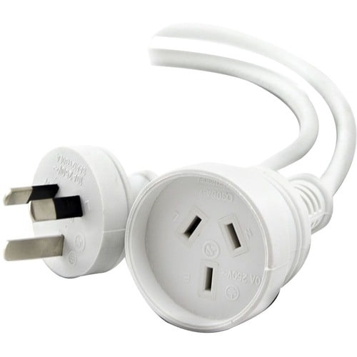 ALOGIC 15m Aus 3 Pin Mains Power Extension Cable WHITE - Male to Female