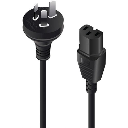 ALOGIC 1m Aus 3 Pin Mains Plug to IEC C15 High Temperature - Male to Female