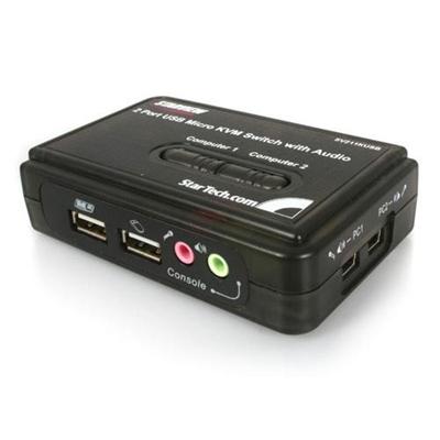 2 Port USB KVM Switch w/ Audio & Cables
