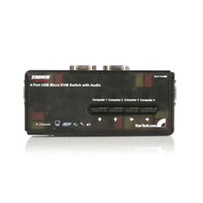 4 PORT USB KVM SWITCH W/ AUDIO & CABLES