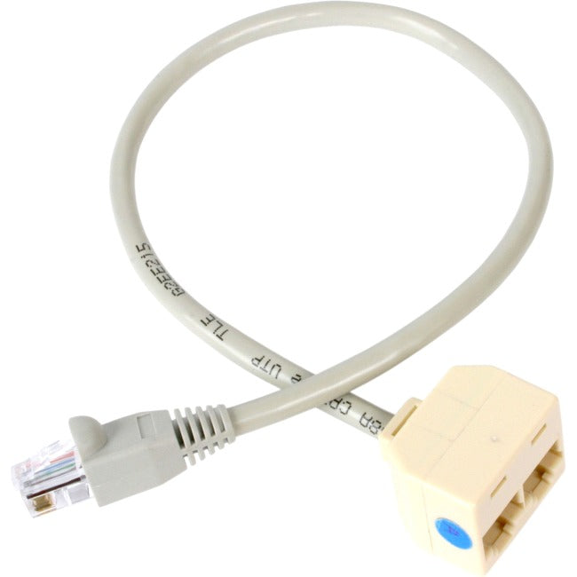 2-to-1 RJ45 Splitter Cable Adapter - F/M