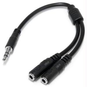 StarTech 3.5mm Male to 2x 3.5mm Female Slim Stereo Splitter Cable