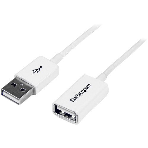 1m White USB 2.0 Extension Cable - M/F