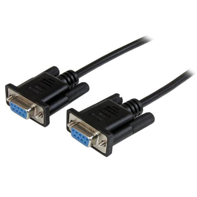1m Black DB9 RS232 Null Modem Cable FF