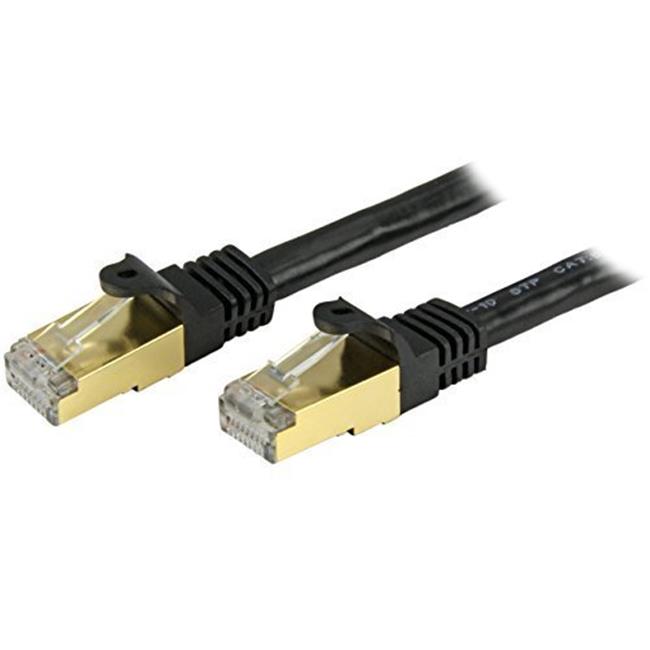1 FT SHIELDED CAT6A PATCH CABLE - BLACK