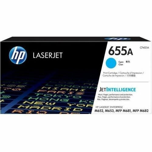 HP 655A Cyan Original LaserJet Toner Cartridge (CF451A)