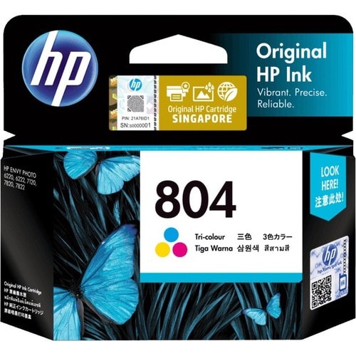 HP 804 Tri-Colour Original Ink Cartridge (T6N09AA)