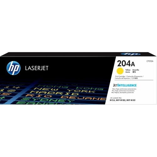 HP 204A Yellow Original LaserJet Toner Cartridge (CF512A)