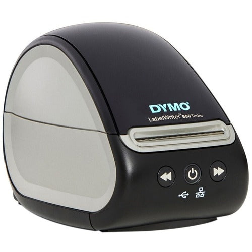 Dymo LabelWriter 550 Turbo Food Service, Retail, Visitor Management Direct Thermal Printer - Monochrome - Label Print - Ethernet - USB - Black - 1.5 lps Mono - 300 x 300 dpi - 61 mm Label Width - For PC, Mac