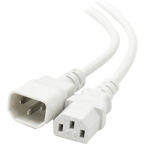 ALOGIC 1.5m IEC C13 to IEC C14 Computer Power Extension Cord - Male to Female-WHITE