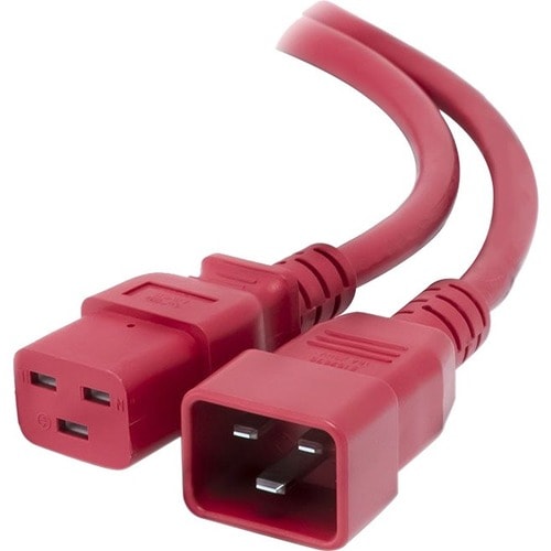 ALOGIC 0.5m IEC C19 to IEC C20 Power Extension Cable - Male to Female Cable - Red