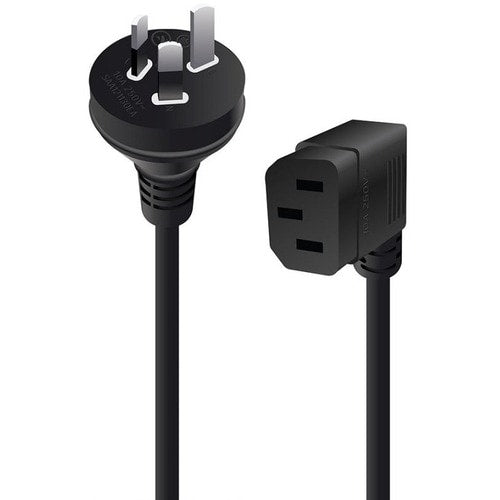 ALOGIC 2m 3 Pin Aus Male to Right Angle IEC C13 Female Power Cable