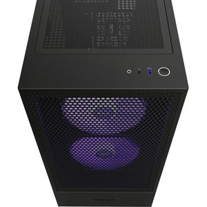 NZXT H5 Flow Computer Case - ATX, Micro ATX, Mini ITX Motherboard Supported - Mid-tower - Black - 4 x 120 mm x Fan(s) Installed - Power Supply Installed - 6 x Fan(s) Supported - 1 x Internal 5.25