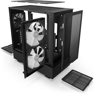 NZXT H5 Flow Computer Case - ATX, Micro ATX, Mini ITX Motherboard Supported - Mid-tower - Black - 4 x 120 mm x Fan(s) Installed - Power Supply Installed - 6 x Fan(s) Supported - 1 x Internal 5.25