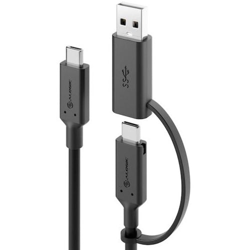 ALOGIC Elements Series USB-C to USB-C Cable with USB-A Adapter - 1.2m - Male-Male - 5A/10Gbps