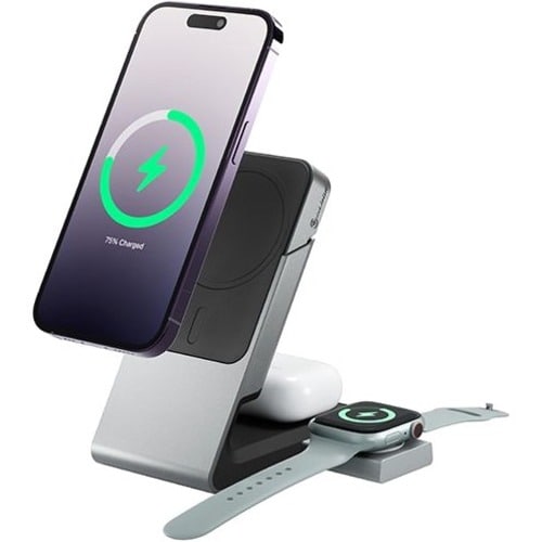 ALOGIC MATRIX 3-IN-1 UNIVERSAL MAGNETIC CHARGING DOCK WITH APPLE WATCH CHARGER - BLACK AUS