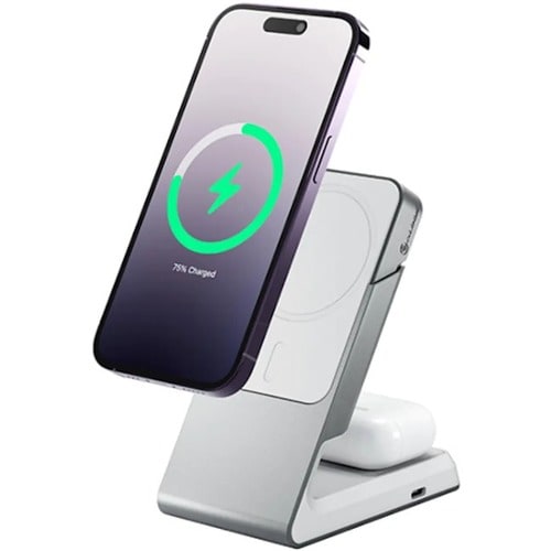 ALOGIC MATRIX 2-IN-1 UNIVERSAL MAGNETIC CHARGING DOCK - WHITE