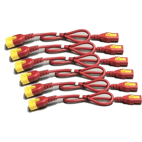 APC Power Cord Kit 6 ea Locking C13 to C14 1.2 m Red