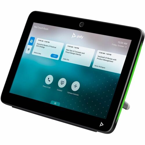 HP Poly TC10 Touch Controller Black Video Conferencing Room Scheduler & Meeting Controller