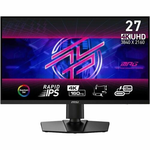 MSI 27″ 4K UHD Rapid IPS Monitor – 160 Hz, HDR400, Quantum Dot, USB-C 65 W, RGB