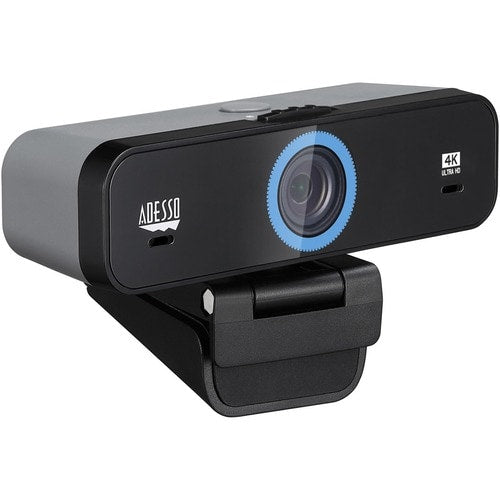 ADESSO 4K ULTRA HD Fixed Focus USB Webcam with Adjustable Field of View Angle Built-in Dual Microphones Privacy Audio/Video Switch & Tripod Mount