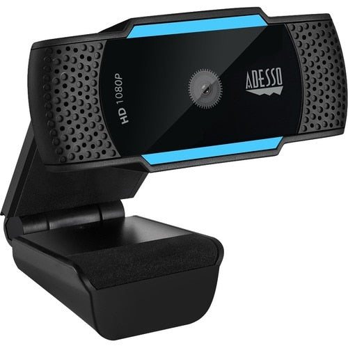 ADESSO CyberTrack H5 1080P HD Auto Focus Webcam with Built-In Dual Microphones Tripod-Ready Clip and Privacy Shutter
