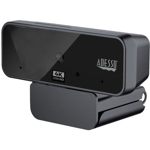 ADESSO CyberTrack H6 4K Ultra HD USB Webcam with Built-In Stereo Microphone and Privacy Shutter