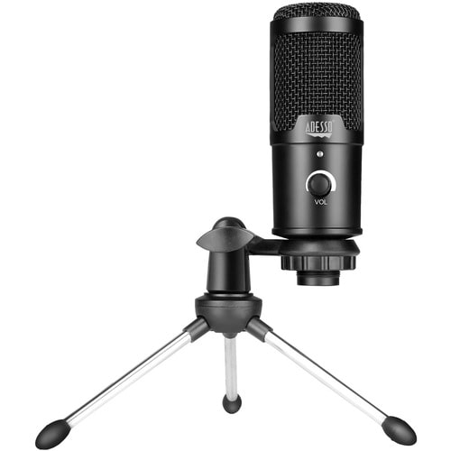 ADESSO Xtream M4 Cardioid Condenser USB Microphone with Stand for Recording Streaming and Meetings