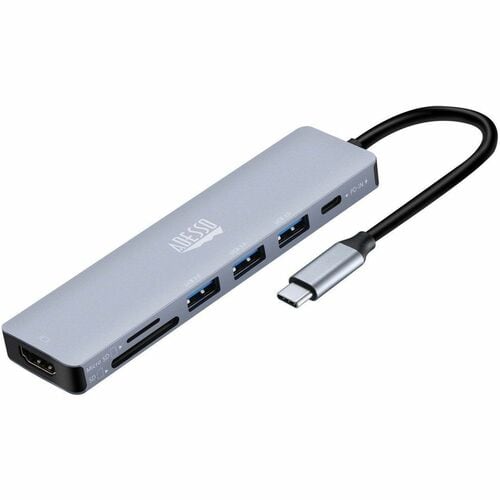 ADESSO 7 in 1 Docking Station Supports USB C to x1 4K HDMI 3x USB-A 3.2 1x PD 1x Micro SD 1x SD Card