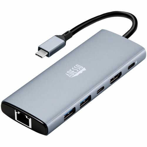 ADESSO 6-IN-1 USB-C Multiport Docking Station Supports x1 4K HDMI x2 USB-A 3.2 1x USB-C 3.2 x1 RJ45 x1 PD