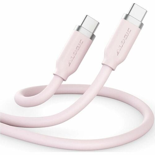 ALOGIC Elements Silicone 5A/240W USB2 USB-C to C Male Cable with cable tie 2m -Pink