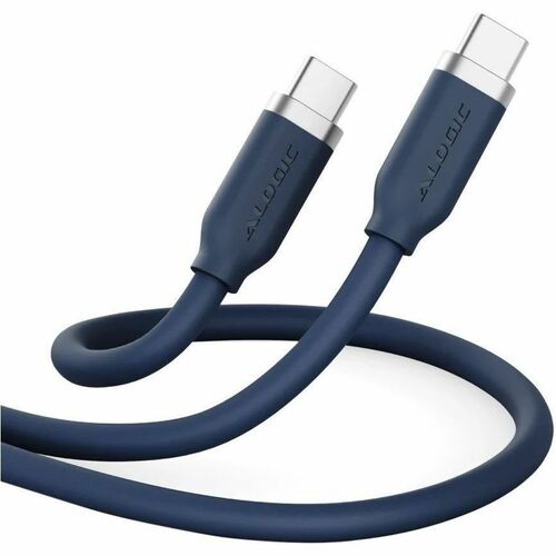 ALOGIC Elements Silicone 5A/240W USB2 USB-C to C Male Cable with cable tie 1m -Midnight
