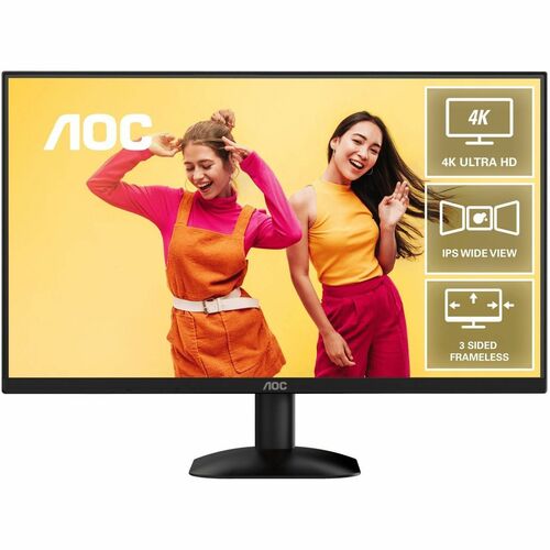 AOC U27B35 27in 60Hz UHD IPS Business Monitor Flicker Free Game Mode Low Blue Mode 3480x2160 16:9 4ms GTG 20m:1 Samrt Contrast 300 Nits DP/HDMI HDR10 Tilt VESA 100x100mm