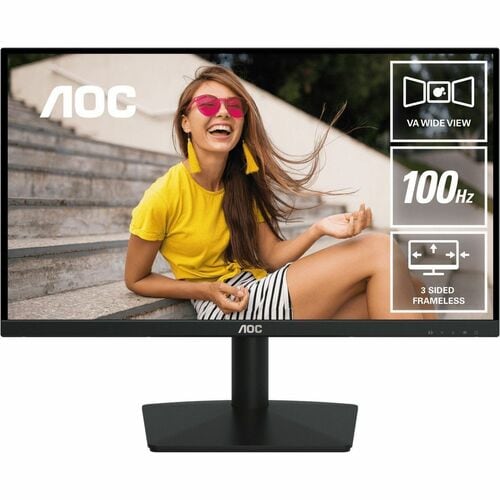 AOC 22B15HN 21.45in 100Hz FHD VA Home and Business Monitor Flicker Free Low Blue Mode 1920x1080 16:9 8ms 3000:1 Contrast ratio 250 Nits VGA/HDMI Tilt VESA 75x75mm