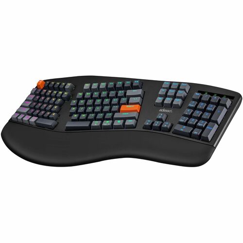 ADESSO Wireless/Bluetooth/USB Multi OS 2X Large Print Illuminated Ergonomic Mechanical Keyboard Red switch
