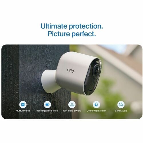 Arlo 4K Outdoor Security Camera 8MP Wi-Fi with Colour Night Vision, HDR, PIR Motion Detection & Magnetic Mount