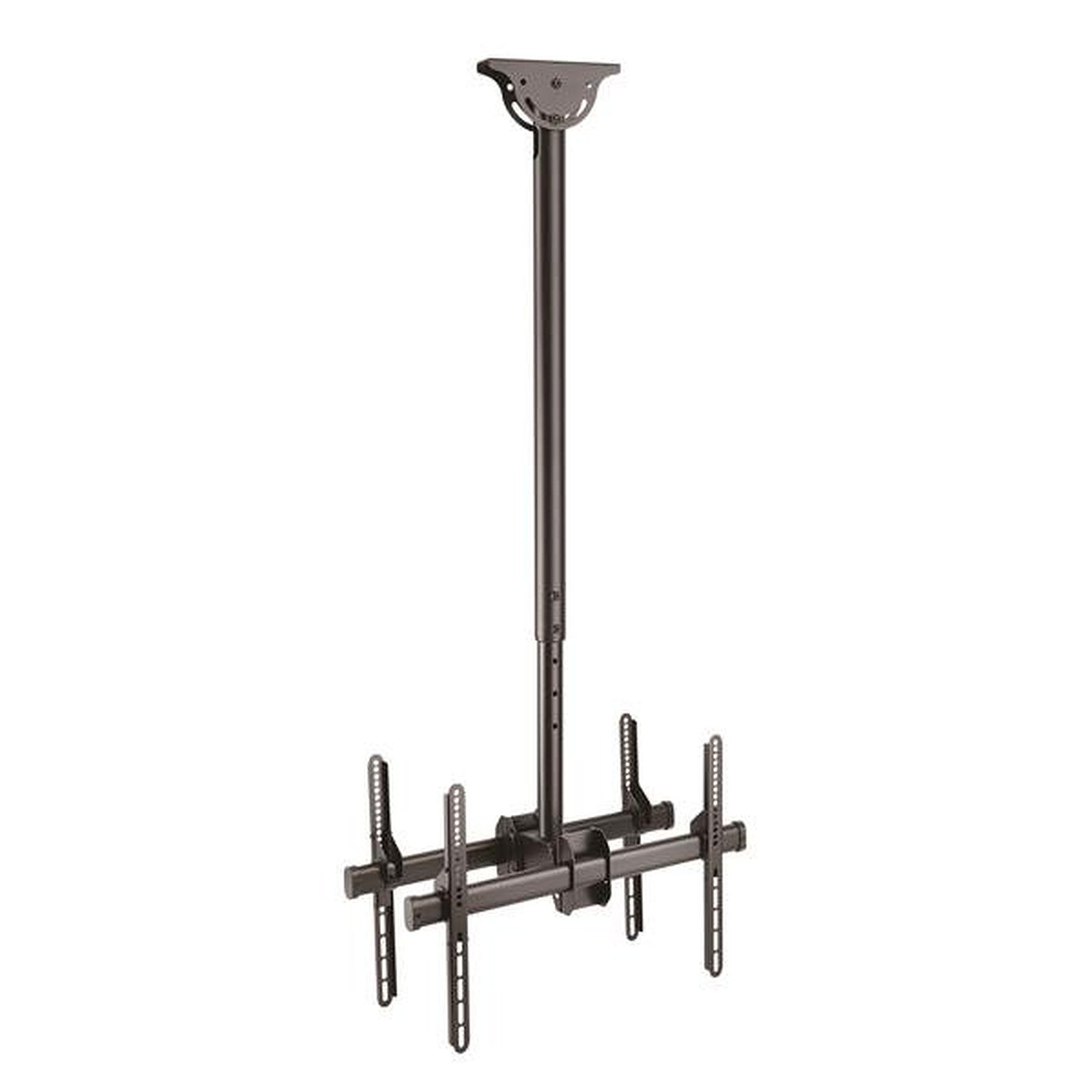 Dual TV Ceiling Mount, with Adjustable Telescopic 3.5' to 5' Pole