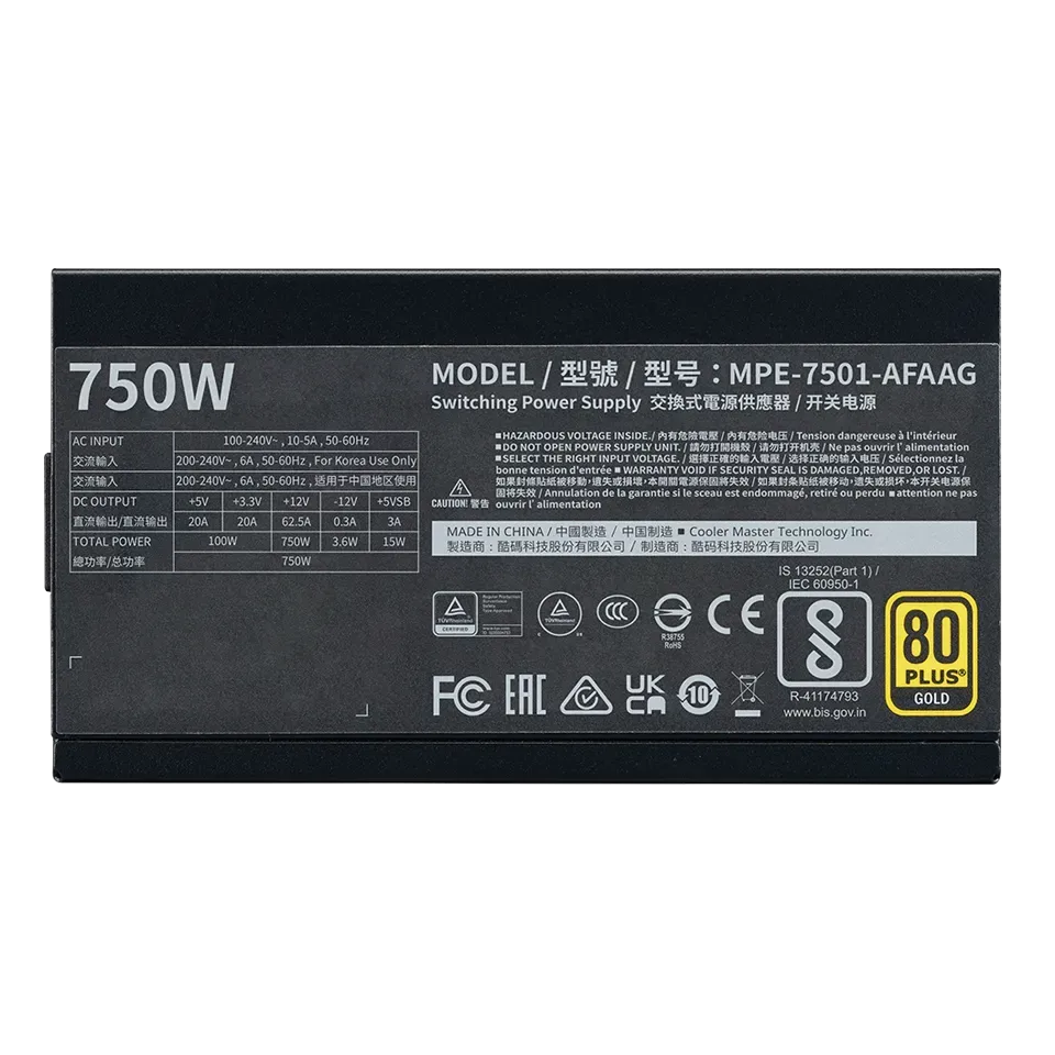 Cooler Master Mwe 750 V2 Full Range A/Au Cord