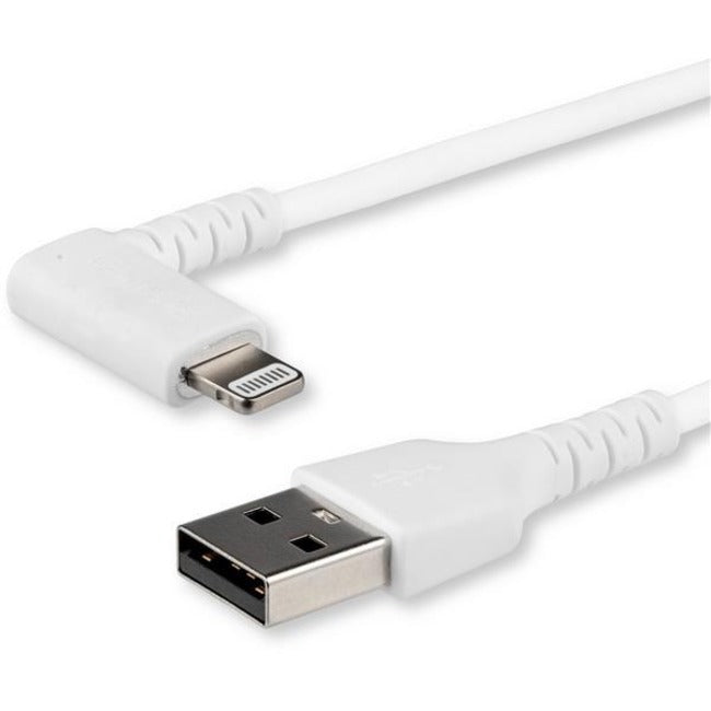 Cable - White Angled Lightning to USB 1m