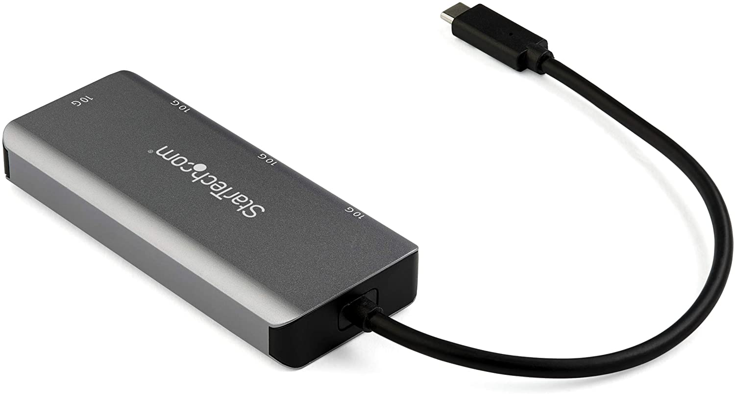 Portable 4 Port USB C Hub - USB Type-c/thunderbolt 3 to 2x USB-c and 2x USB-a Ad
