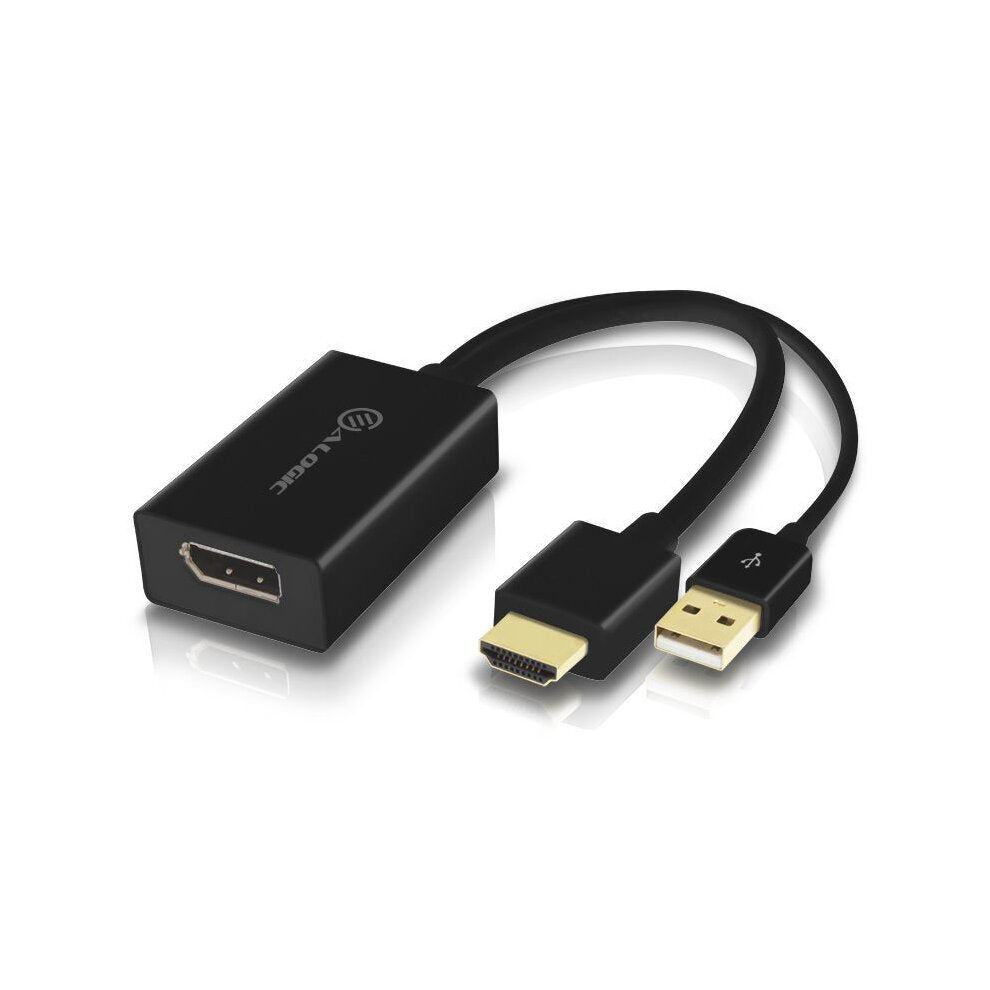 HDMI TO DP ADAPTER WITH USB CABLE BLACK