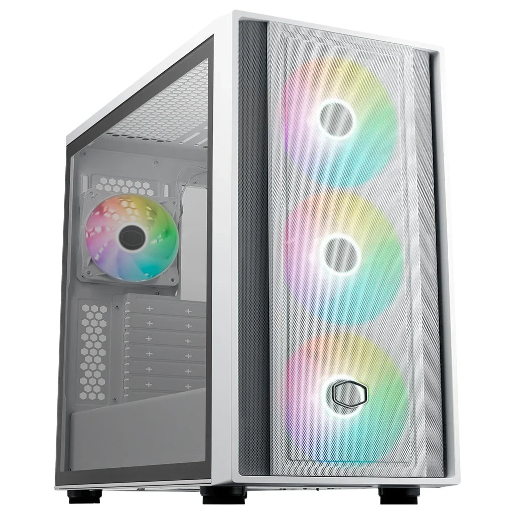 Cooler Master Atx Case Glass Side Panel Argb Fan(3) White 2Yr | Gaming | PC