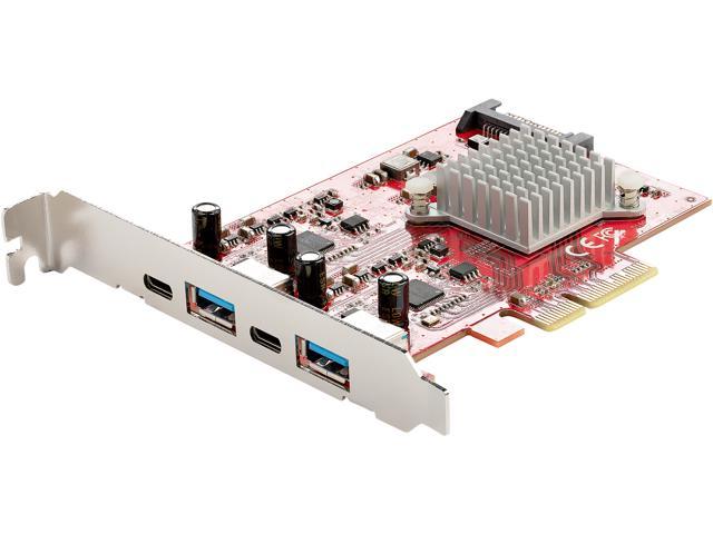 4-Port USB PCIe Card - 10Gbps 2x USB-C 2