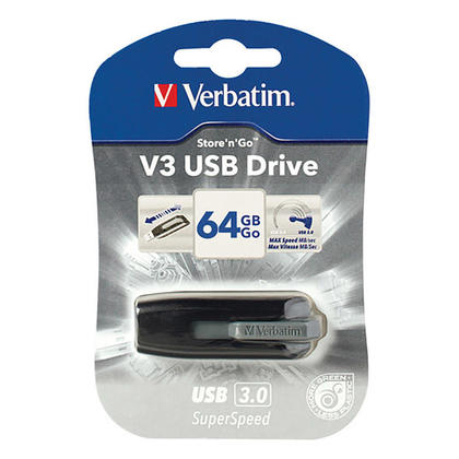 Store'n'Go V3 USB 3.0 Drive 64GB (Grey)