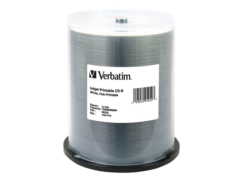 100pk CD-R Spindle IJ Printable