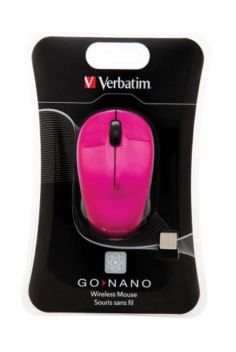 Verbatim GO NANO Wireless Mouse - Hot Pink